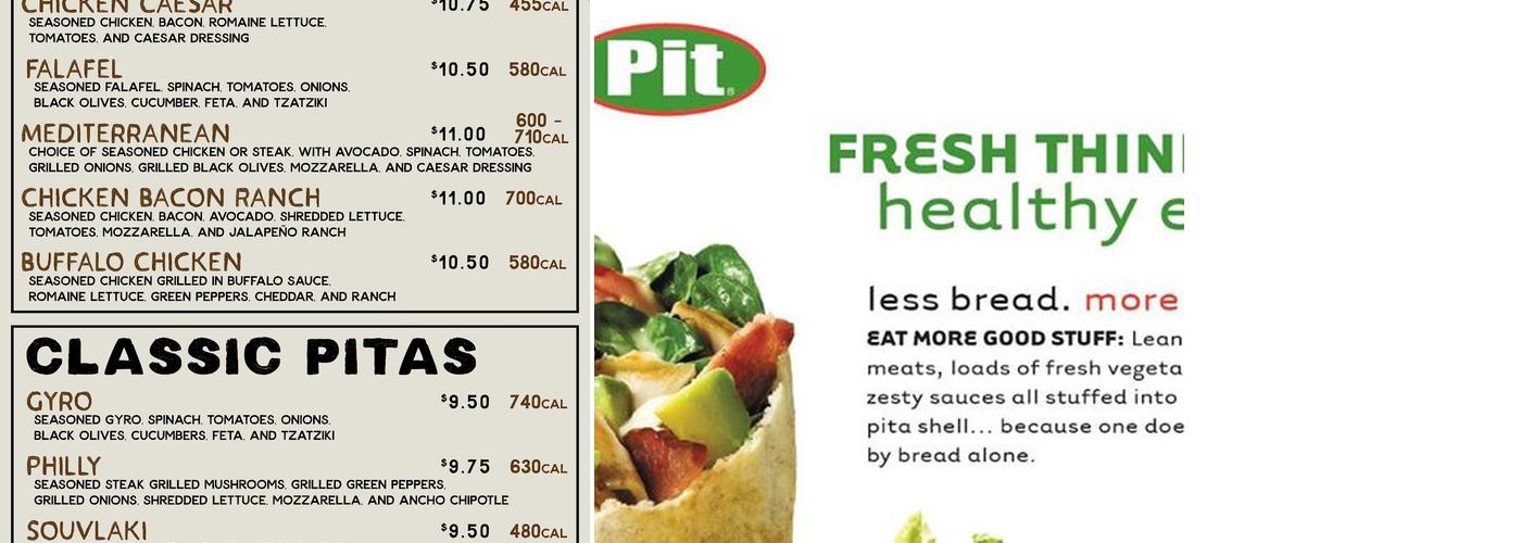 Pita Pit Menu