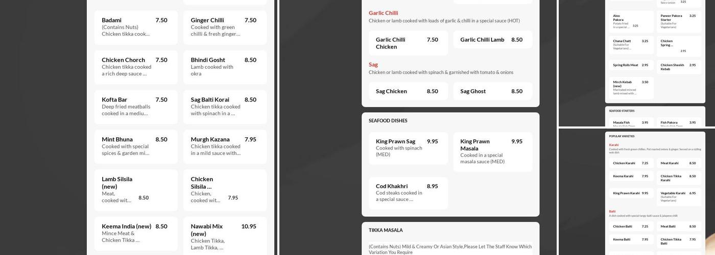 Goole Spice Indian Takeaway Menu