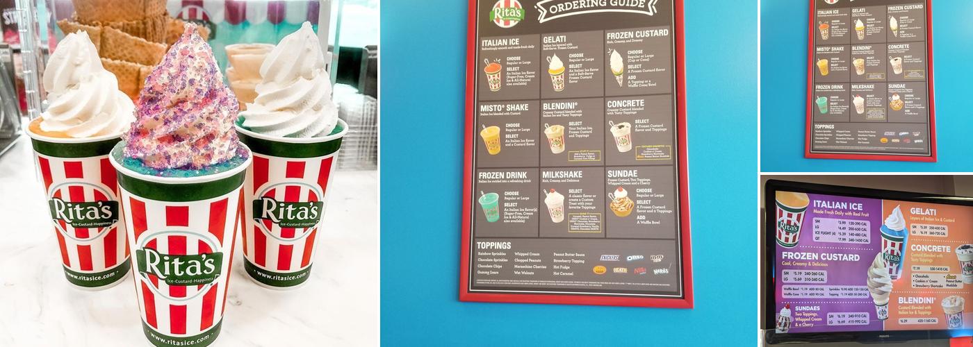Rita's Italian Ice & Frozen Custard Menu