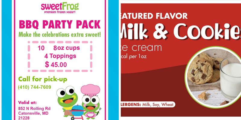 sweetFrog Premium Frozen Yogurt Menu