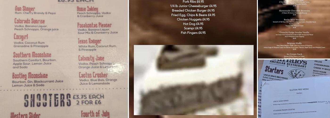 Buffalos American Steakhouse Menu