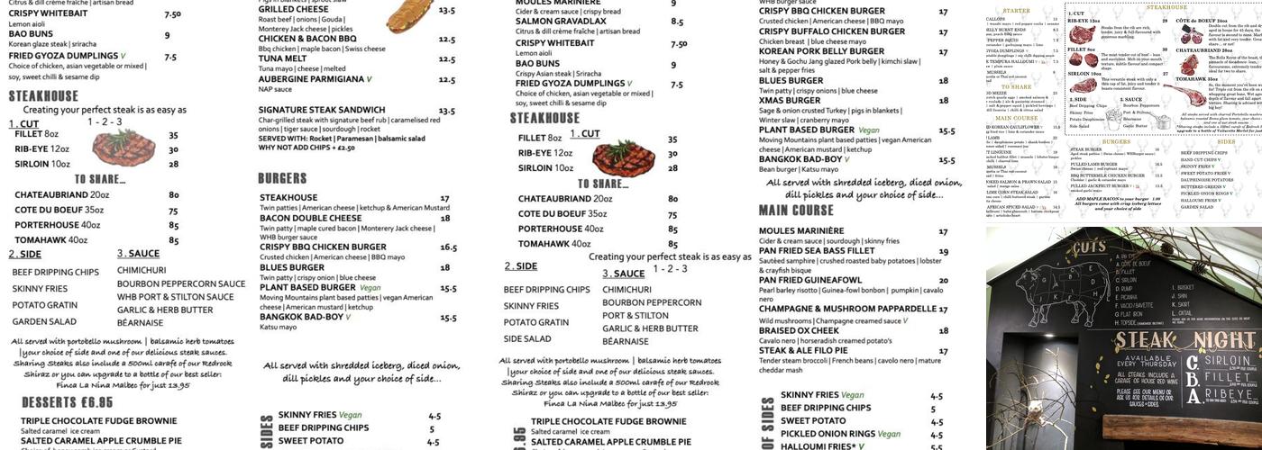 The White Hart Buxted Menu