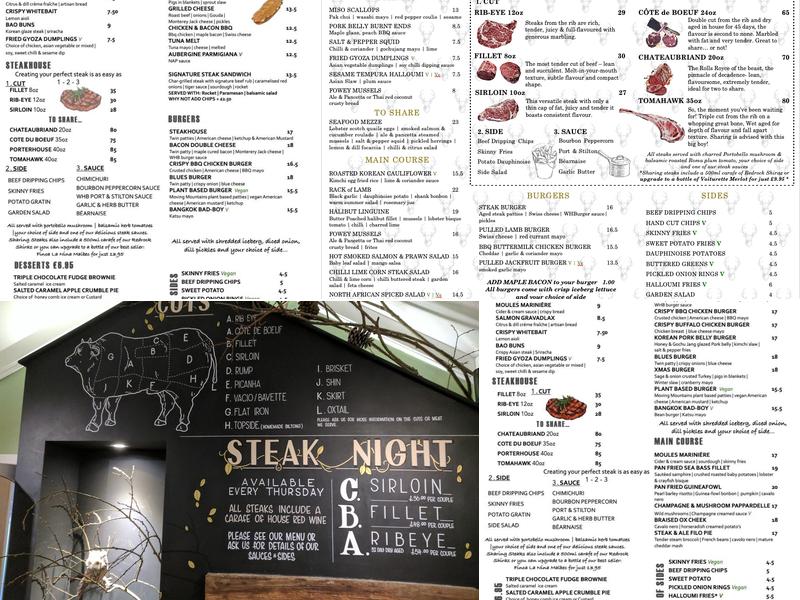 The White Hart Buxted Menu