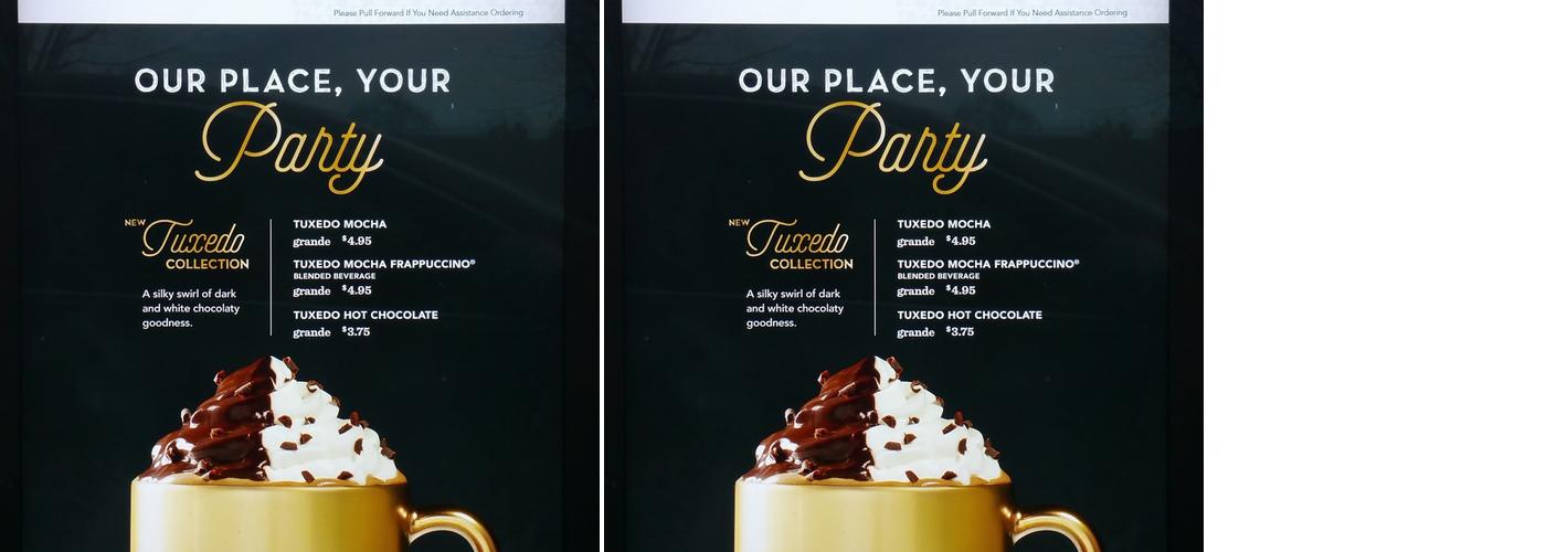 Starbucks Coffee Company Menu