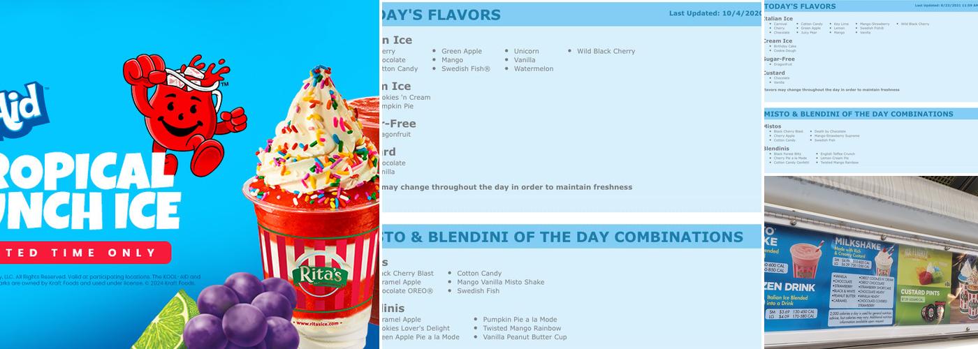 Rita's Italian Ice & Frozen Custard Menu