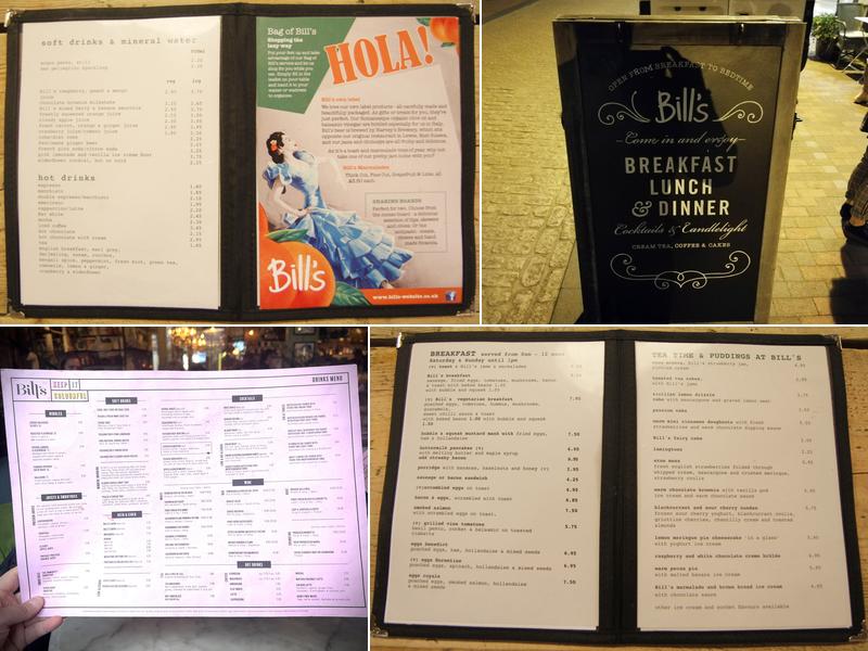 Bill's Lewes Restaurant Menu