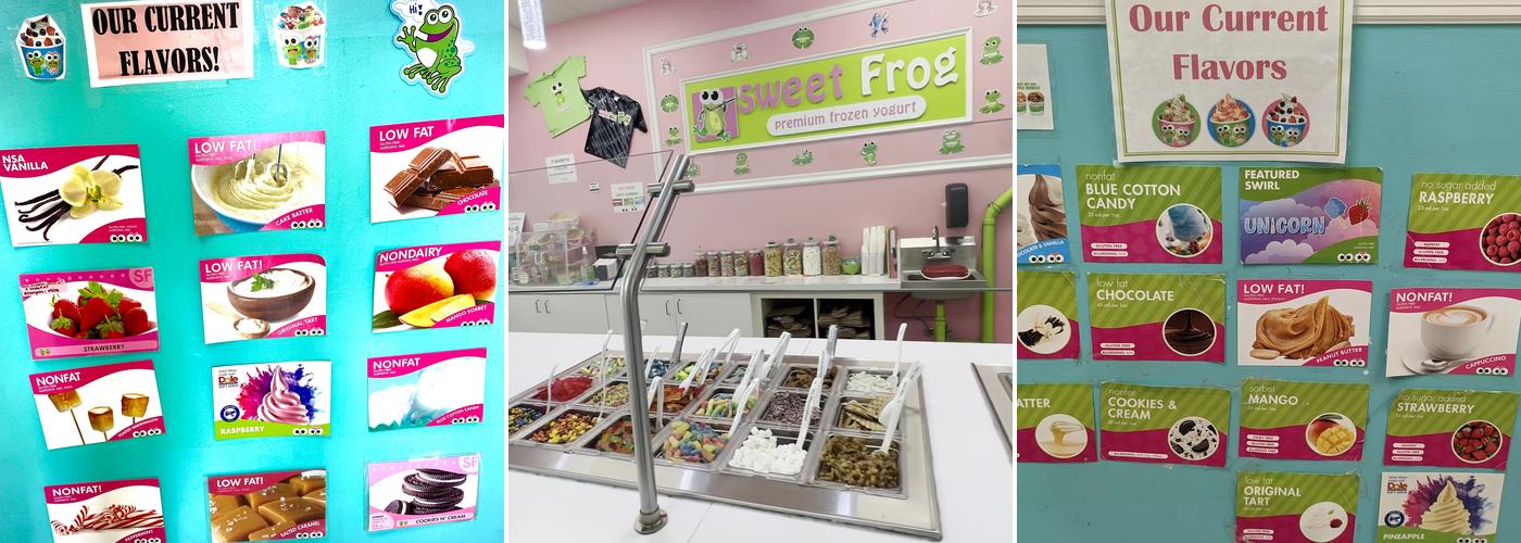 sweetFrog Premium Frozen Yogurt Menu