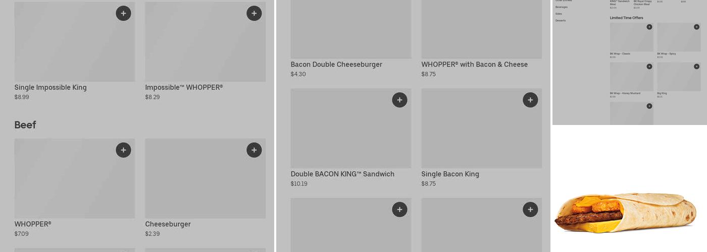 Burger King Menu
