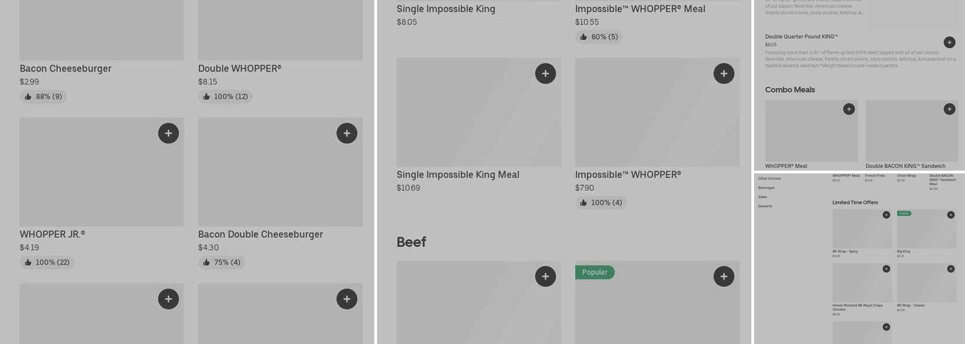 Burger King Menu