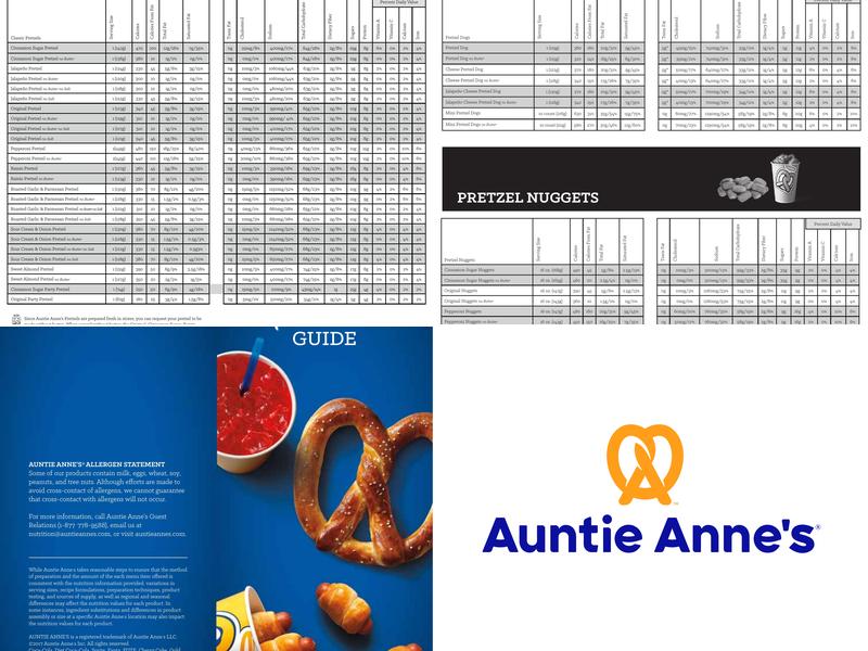 Auntie Anne's Menu