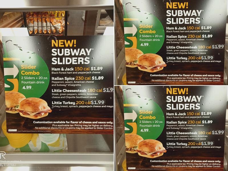 Subway Menu