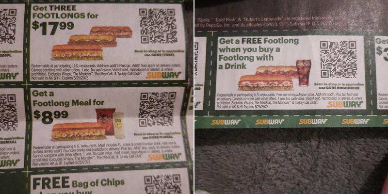 Subway Menu