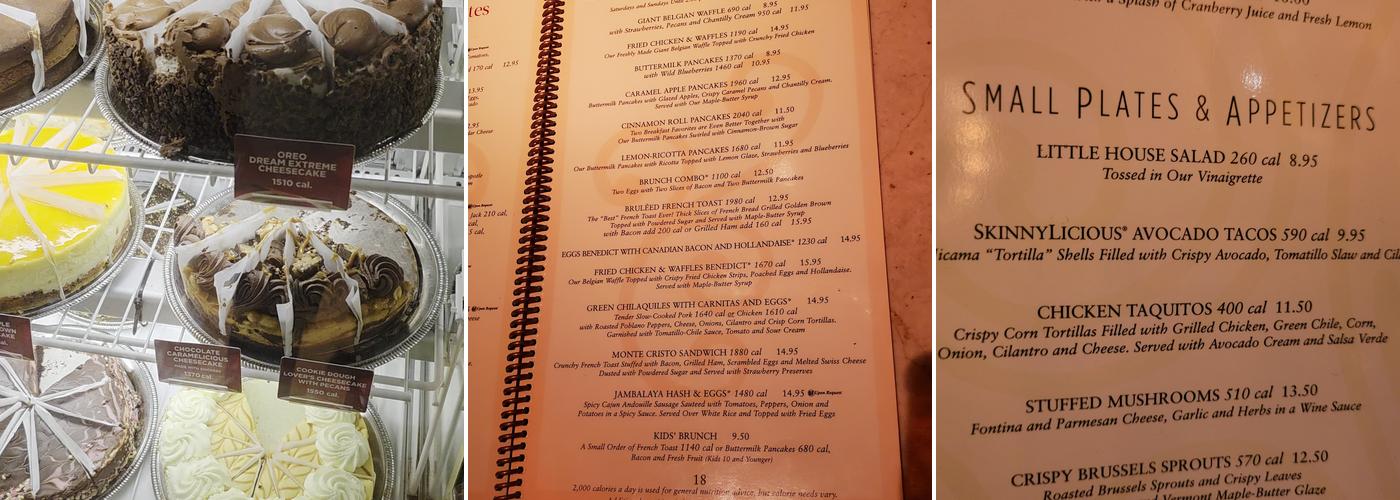 The Cheesecake Factory Menu