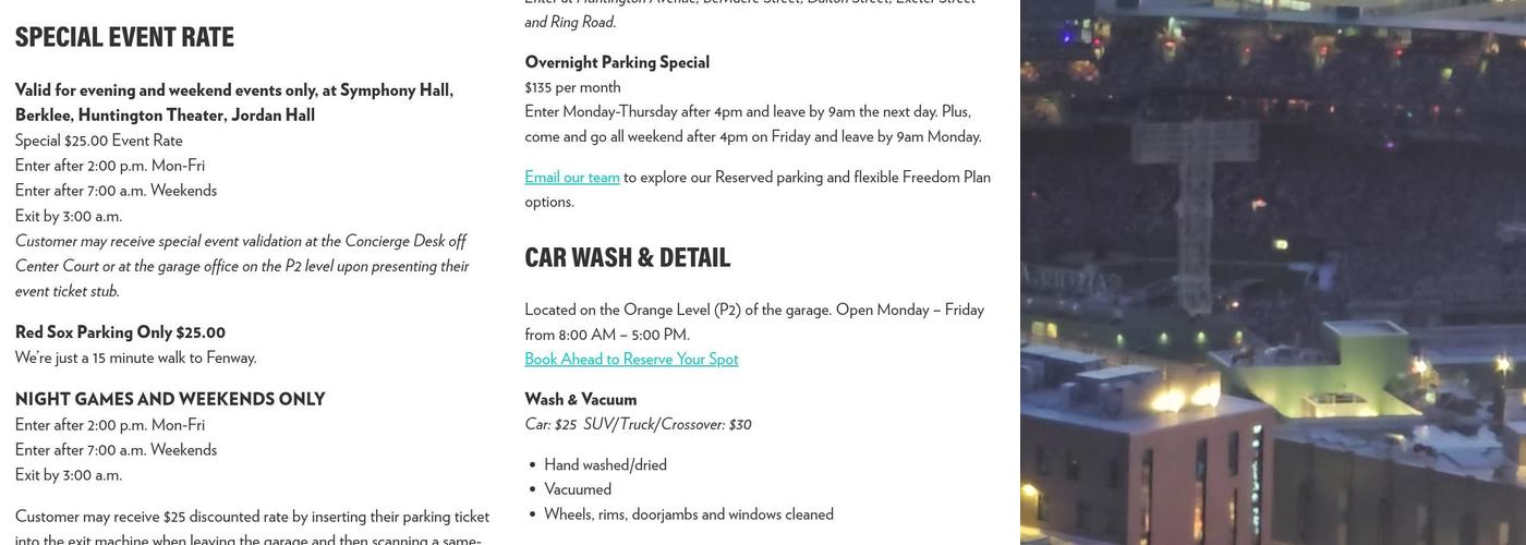 Prudential Center Menu