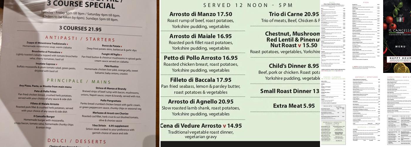 il Cancello Menu