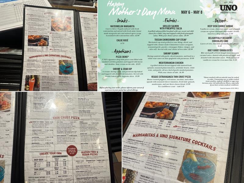 UNO Pizzeria & Grill Menu