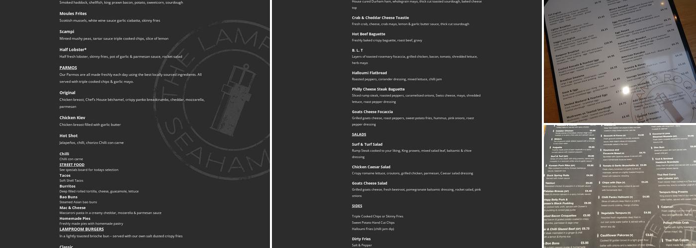 The Lamp Room Menu