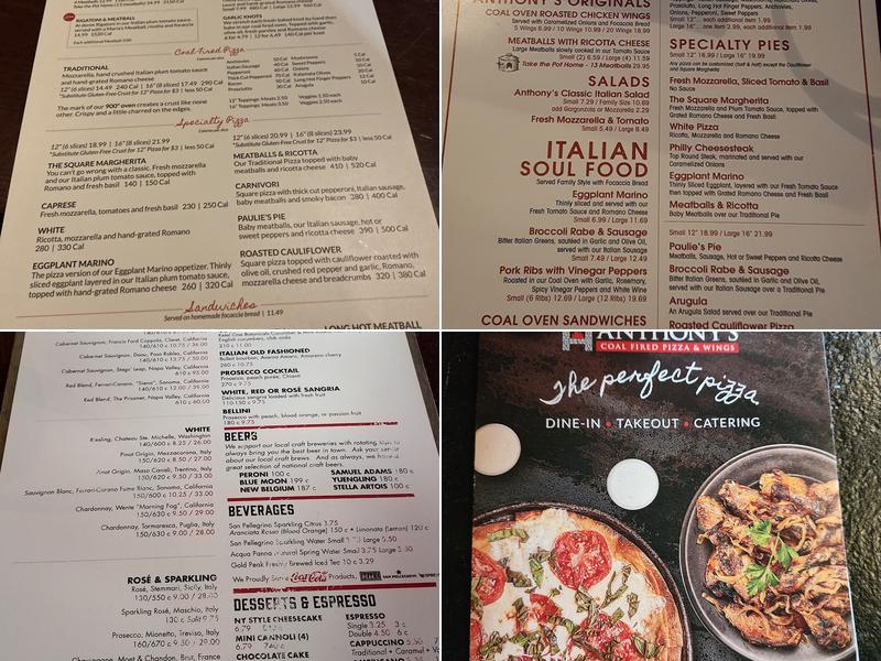 Anthony's Coal Fired Pizza & Wings Menu