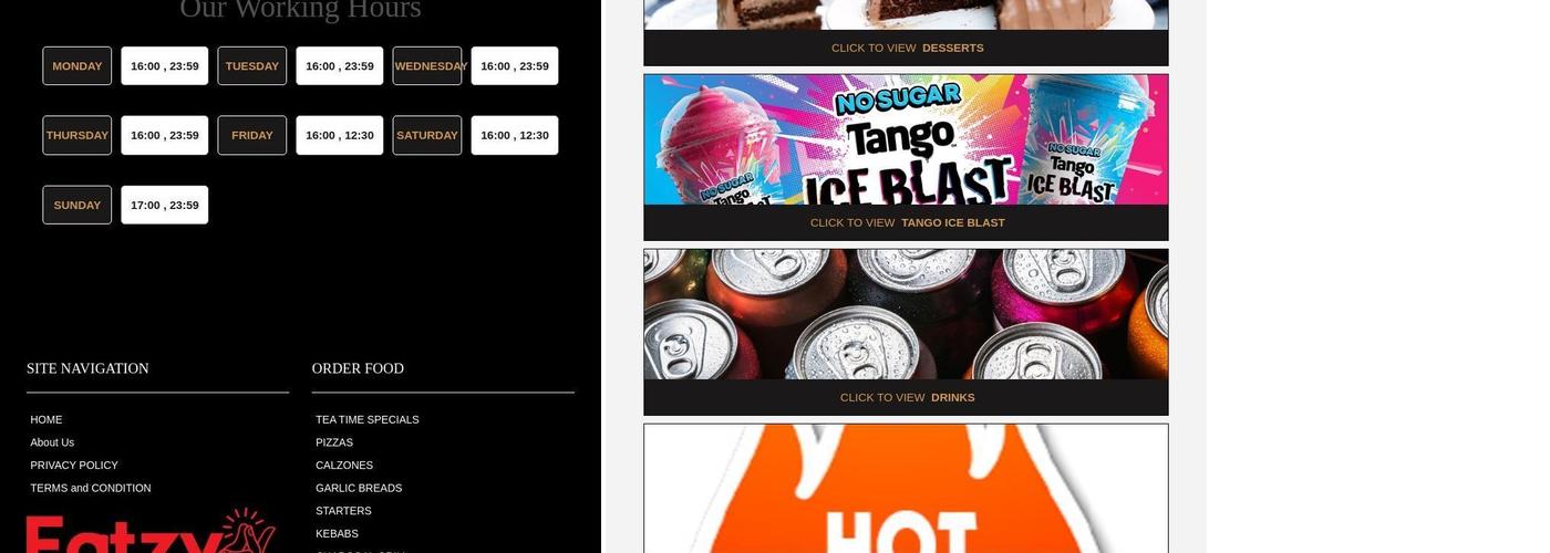 Geordies Pizzeria Menu