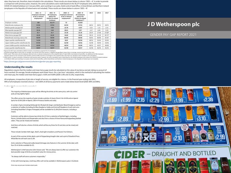 The Five Quarter - JD Wetherspoon Menu