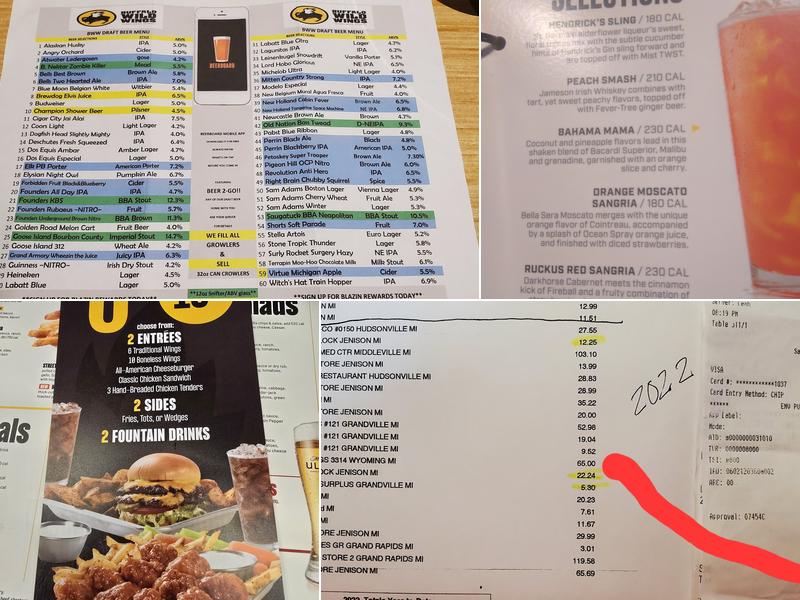 Buffalo Wild Wings Menu