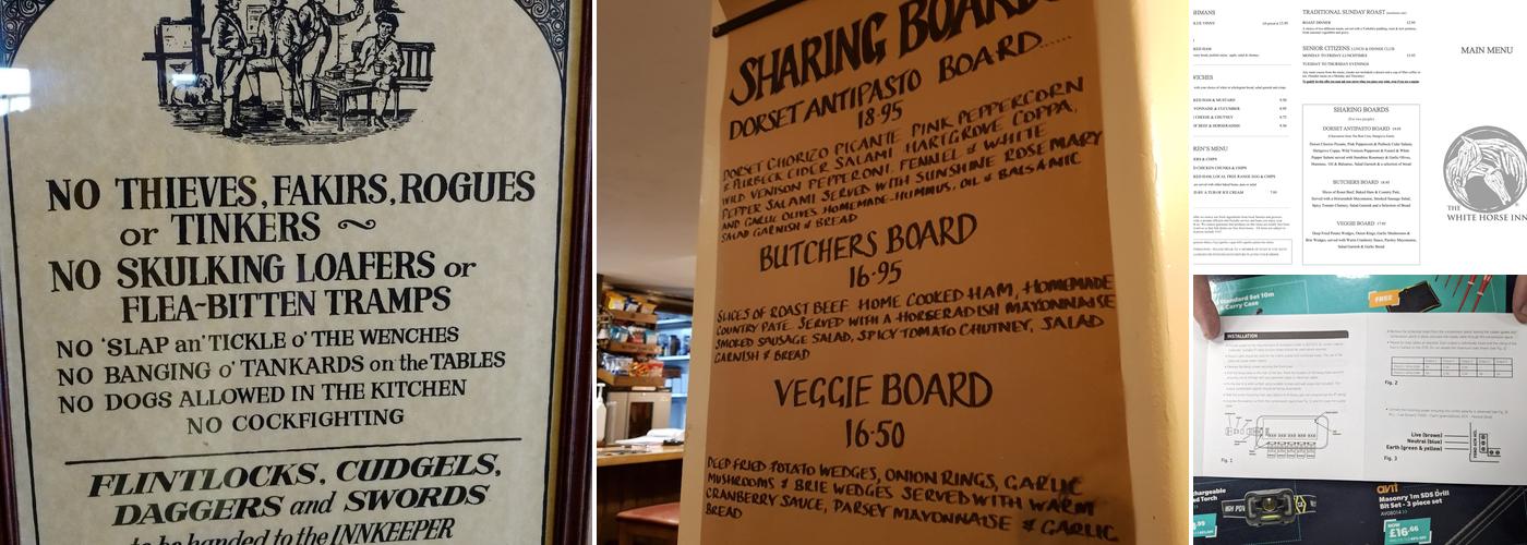The White Horse Inn Menu