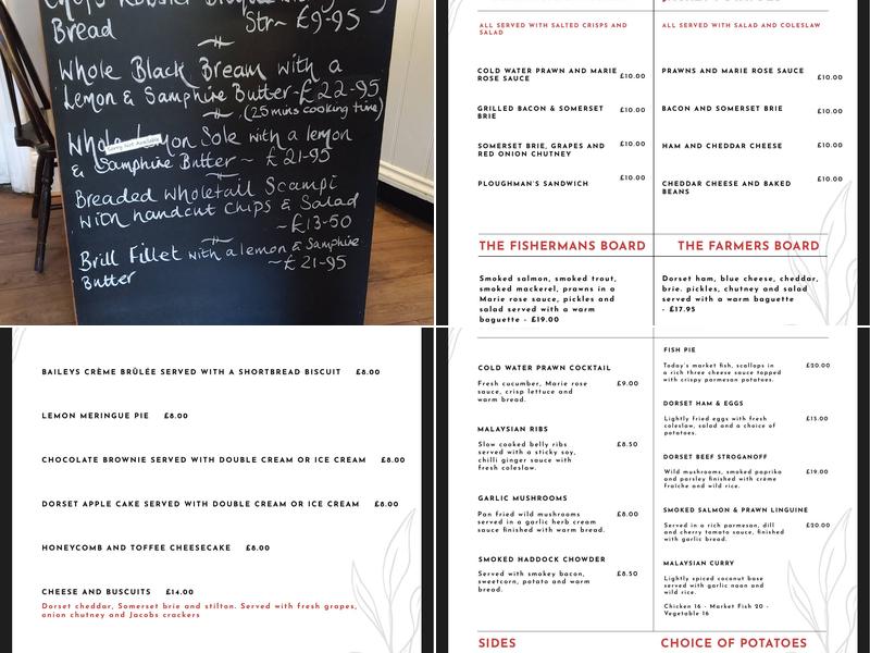 The Anchor Inn Menu