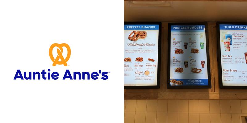 Auntie Anne's Menu