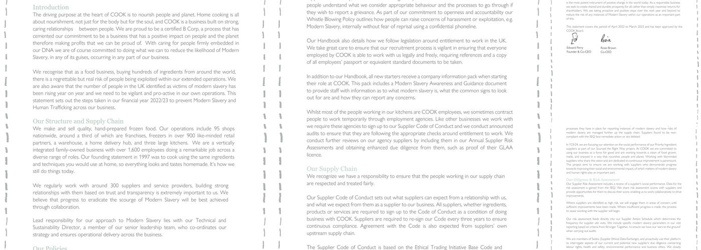 COOK Dorchester Menu