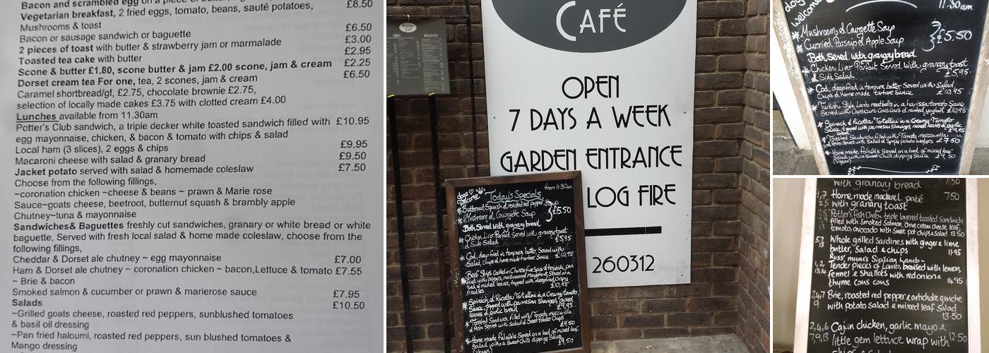 Potters Cafe Bistro Menu