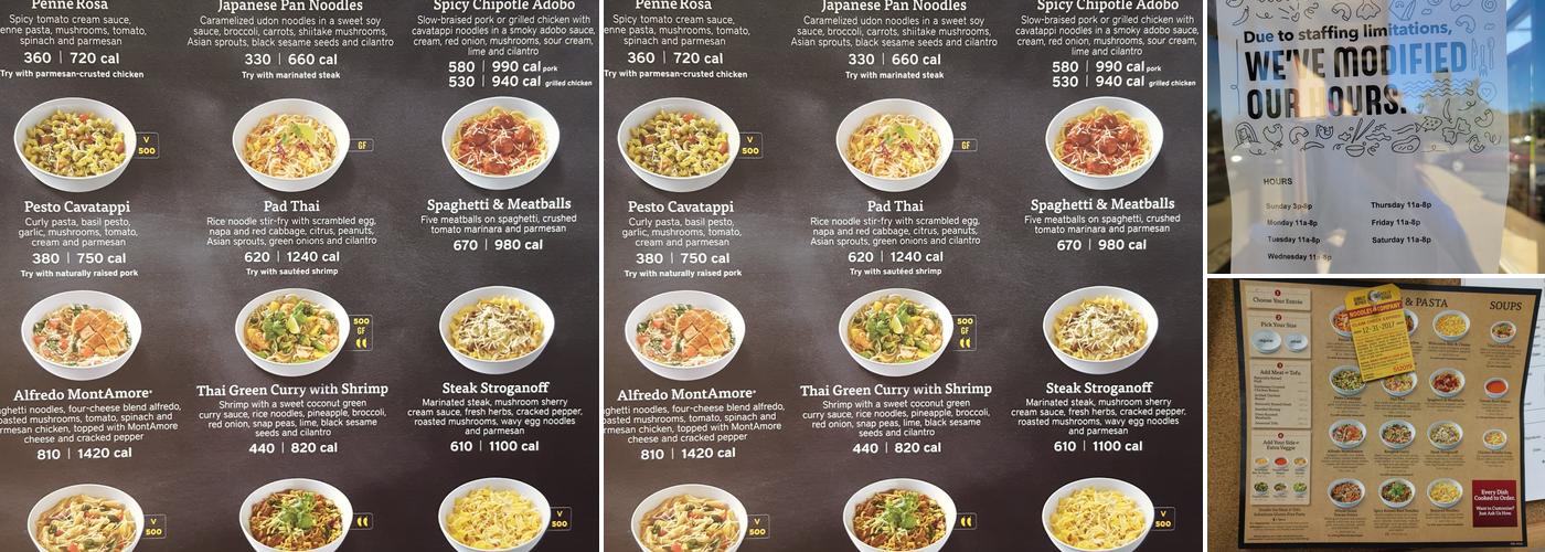 Noodles and Company Menu