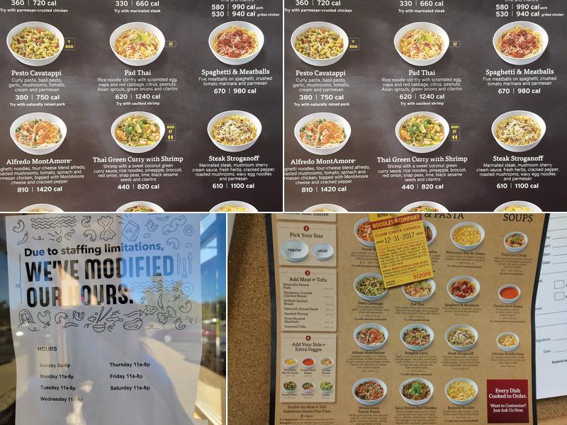 Noodles and Company Menu