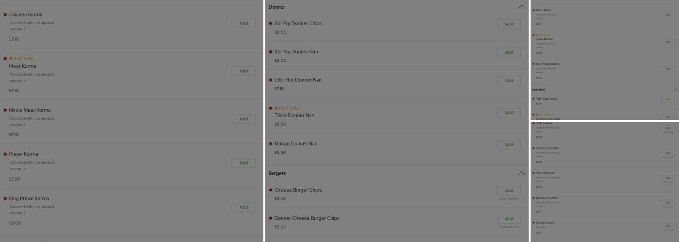 Bilal's Eckington Menu