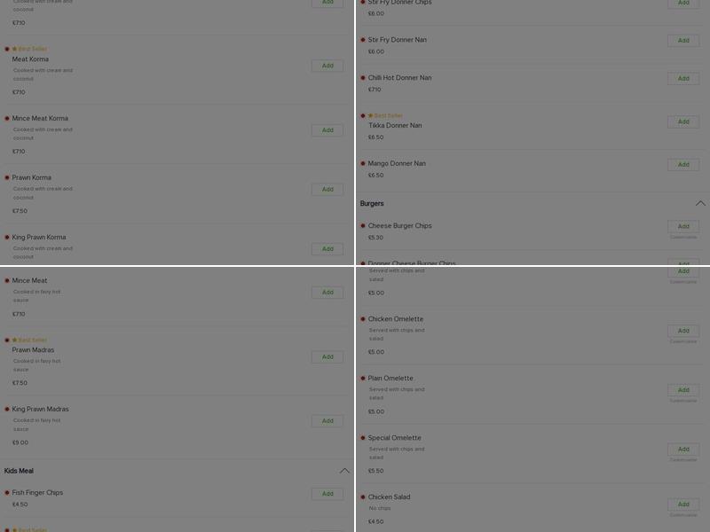 Bilal's Eckington Menu