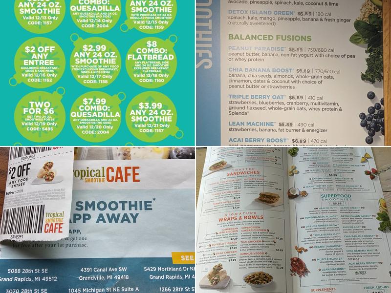 Tropical Smoothie Cafe Menu