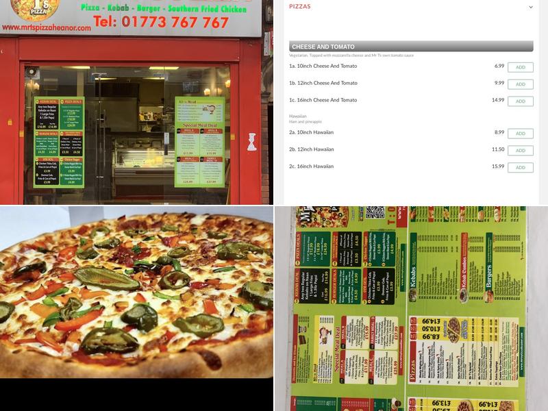 Mr Ts Pizza Menu