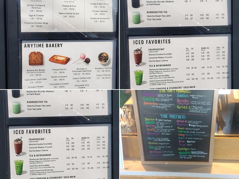 Starbucks Menu