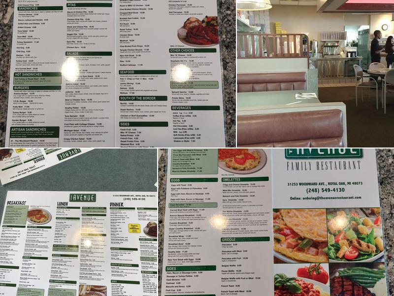 Avenue Menu