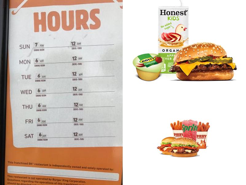 Burger King Menu