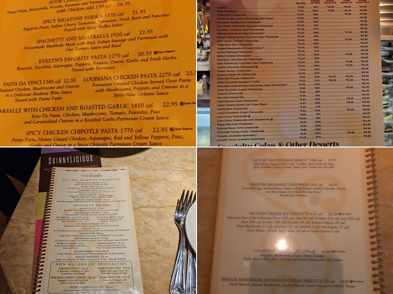 The Cheesecake Factory Menu