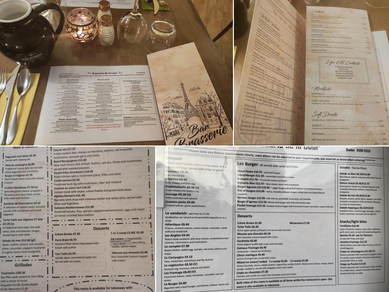 La Brasserie De La Cour Menu