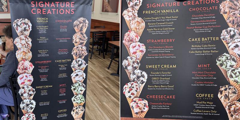 Cold Stone Creamery Menu