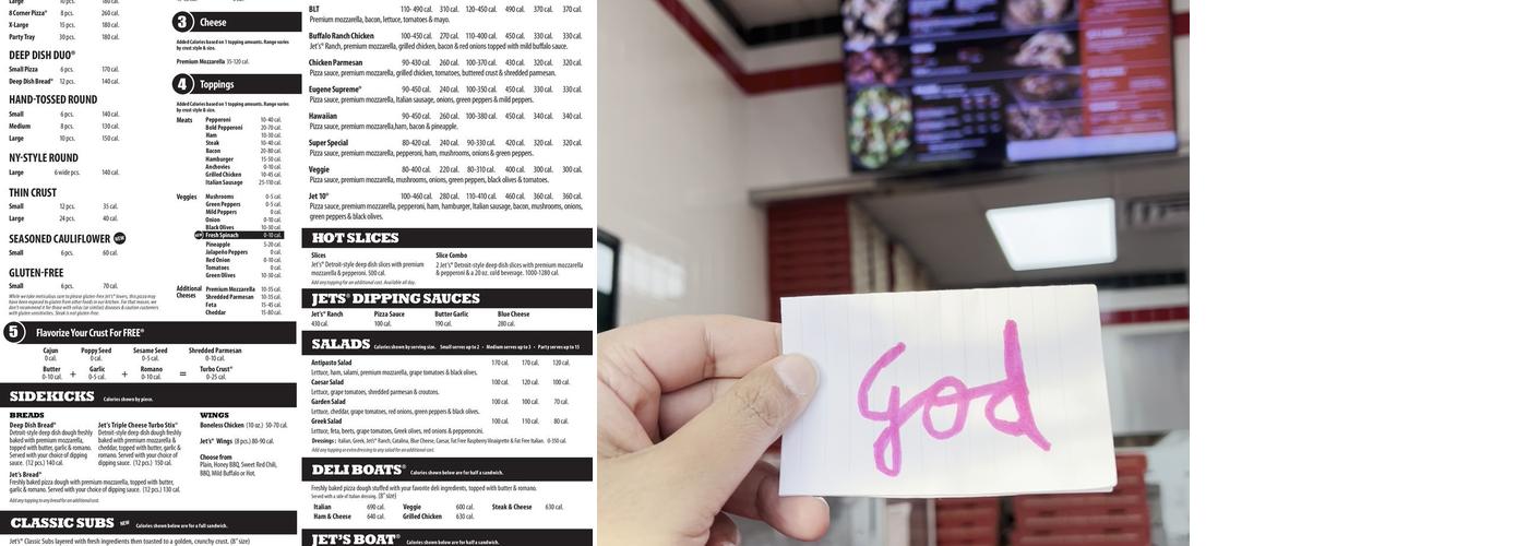 Jet's Pizza Menu