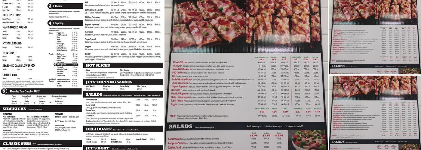 Jet's Pizza Menu