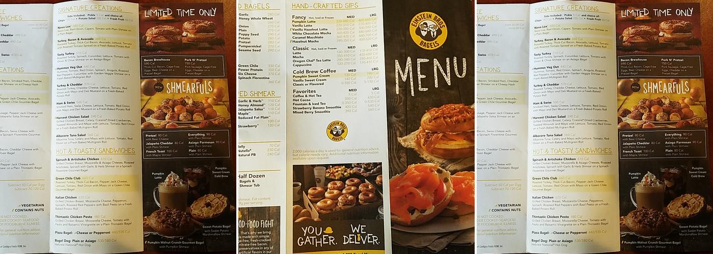 Einstein Bros. Bagels Menu