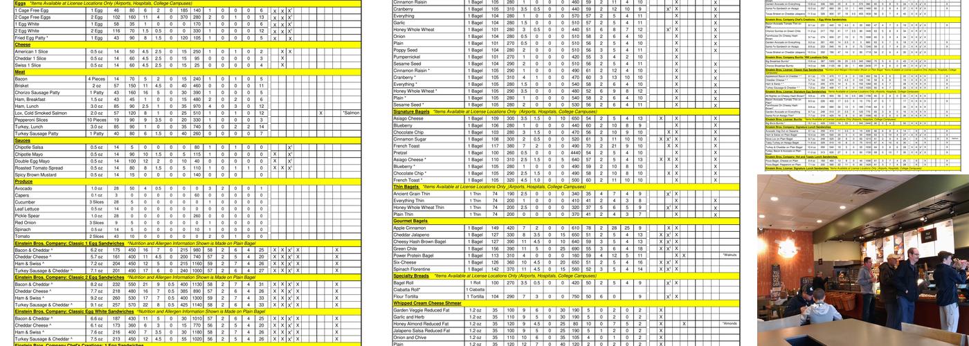 Einstein Bros. Bagels Menu