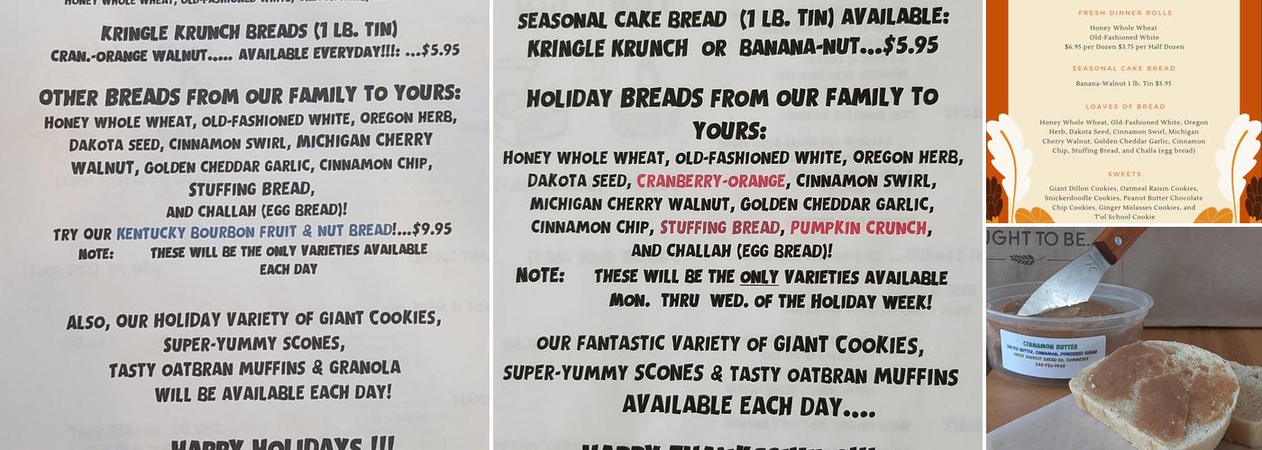Great Harvest Bread Co. Menu