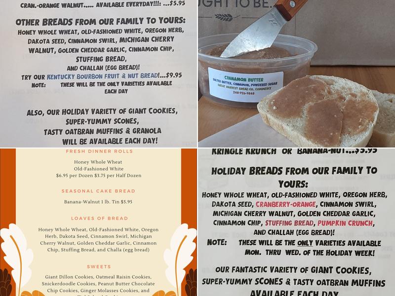 Great Harvest Bread Co. Menu