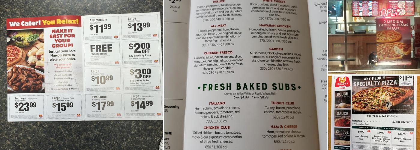 Marco's Pizza Menu
