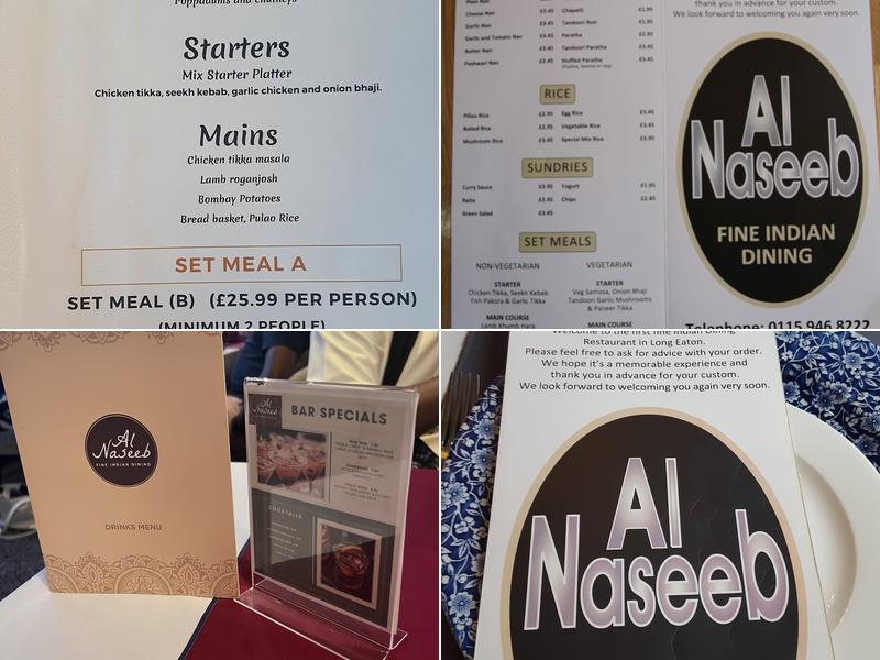 Al Naseeb Menu